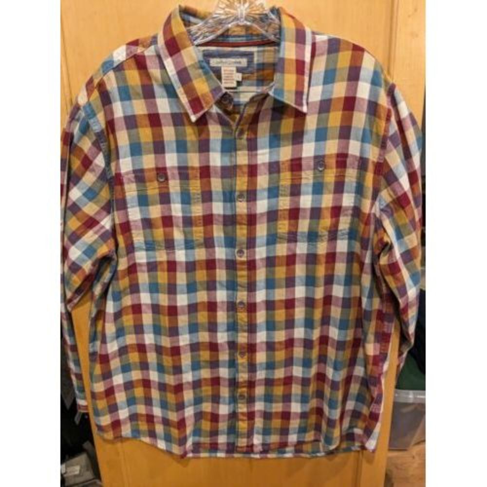 Carbon 2 Cobalt Light Flannel Button‎ Shirt  Plaid Large